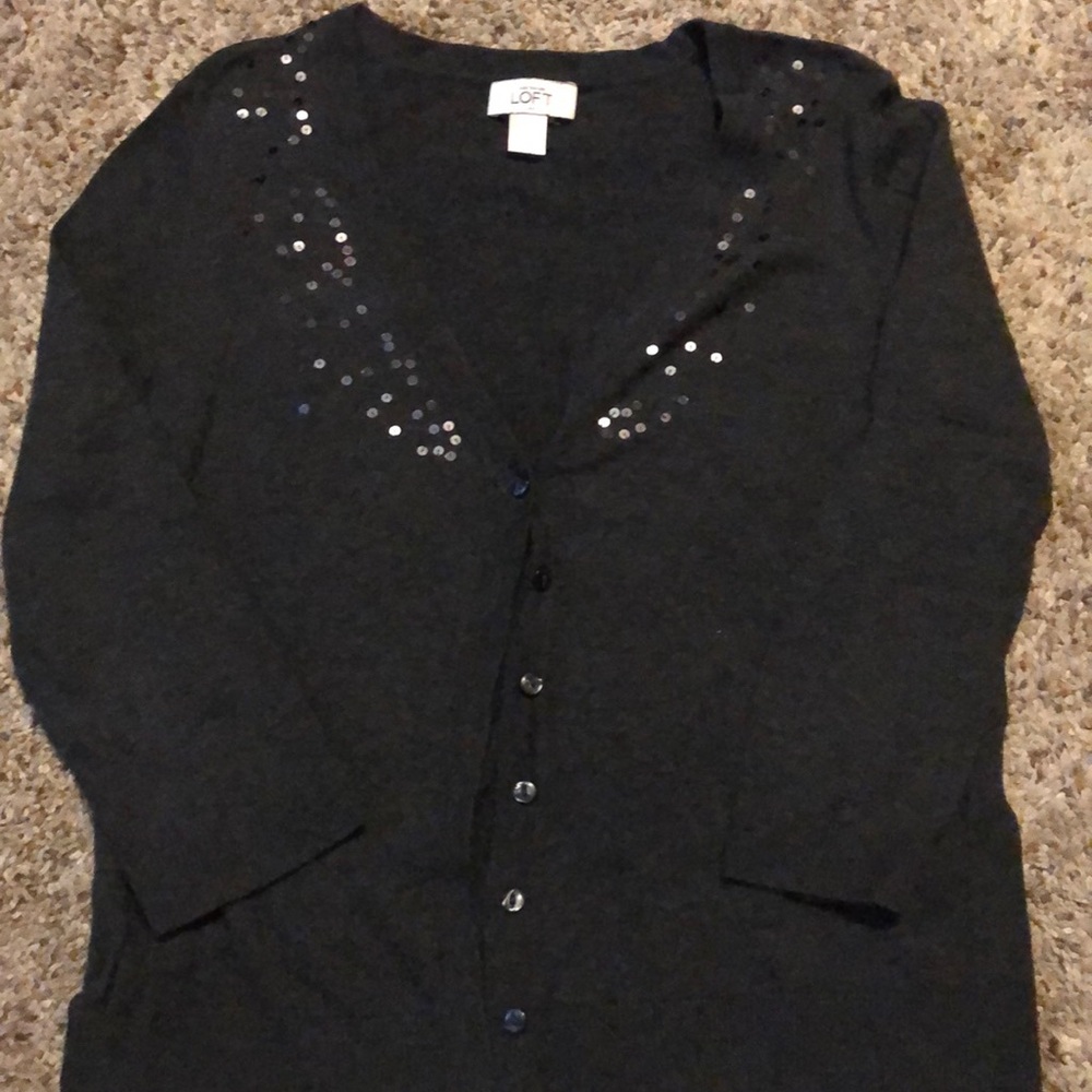 Ann Taylor Loft Black Cardigan